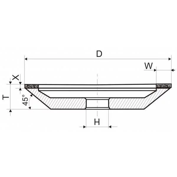 Чашка алмазная шлифовальная В2-01 (12А2-45) 150x32x20 200/160 Чашка алмазная шлифовальная В2-01 (12А2-45)